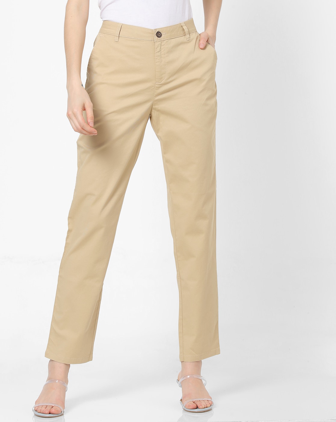 Buy Beige Trousers & Pants for Women by Sateen Online | Ajio.com-anthinhphatland.vn