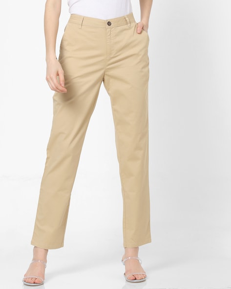 Cream Washable And Skinny Fit Formal Wear Plain Dyed Pant For Ladies at  Best Price in Mumbai  Om Namo