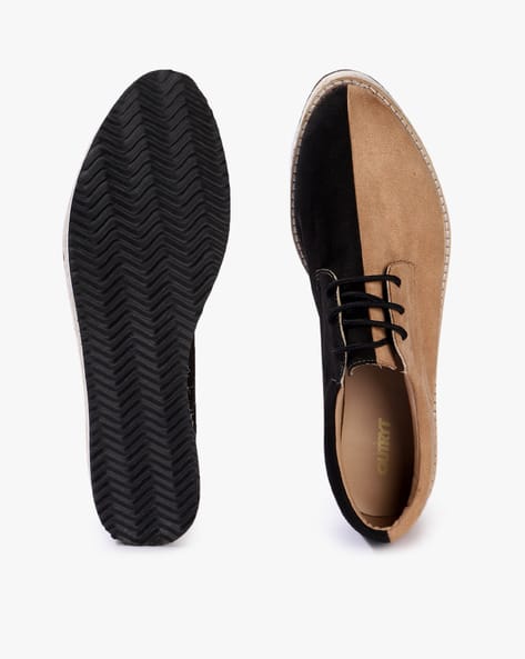 Women Colourblock Lace-Up Black Casual Shoes (Image - 1)