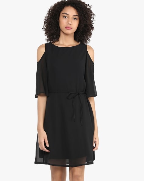 calvin klein belted twofer dress