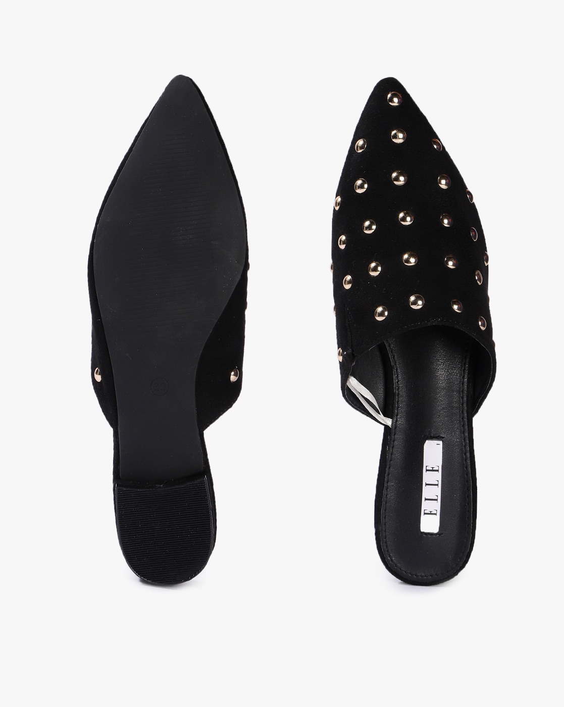 Studded Pointed-Toe Mules