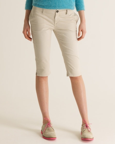 Dunnes Stores | Khaki Pull On Stretch Crop Trousers