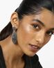 Stone Studded German Silver Drop Earrings
