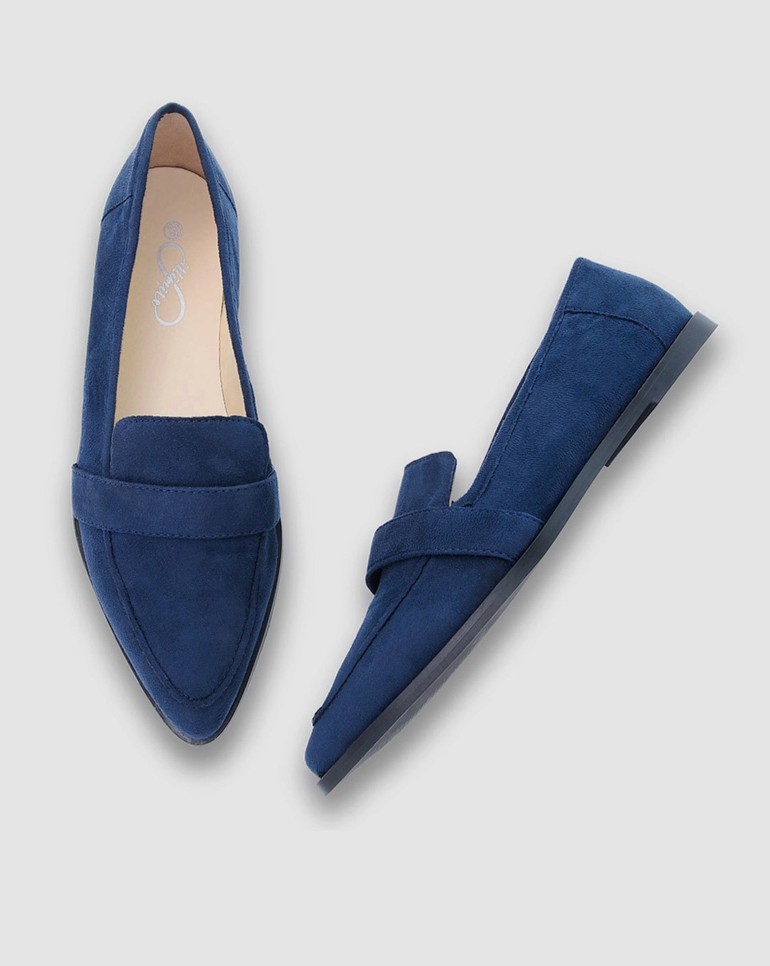 navy blue pointed flats