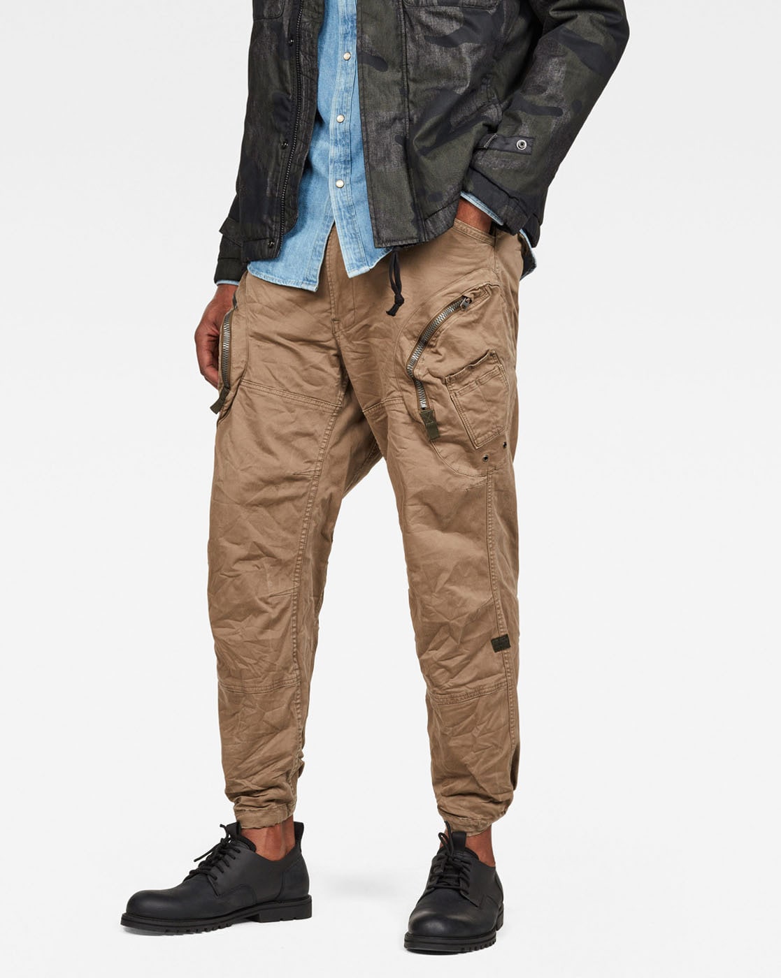 G Star Raw Tapered Cargo Trousers Beige | Mainline Menswear