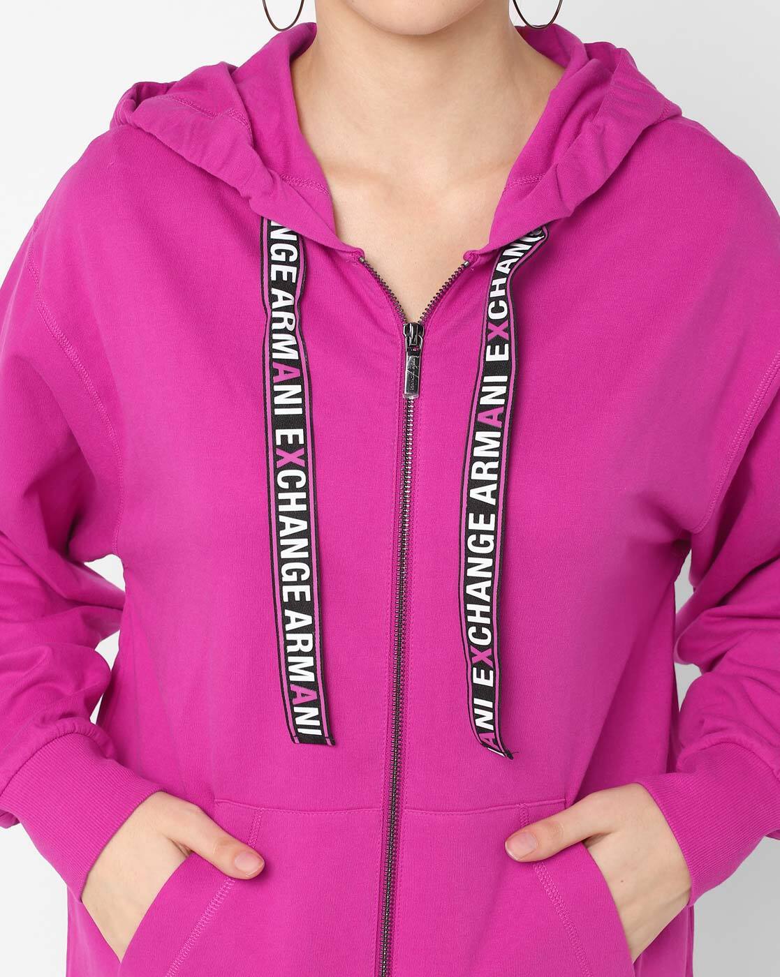 Buy Fuchsia Pink Sweatshirt Hoodies for Women by ARMANI EXCHANGE