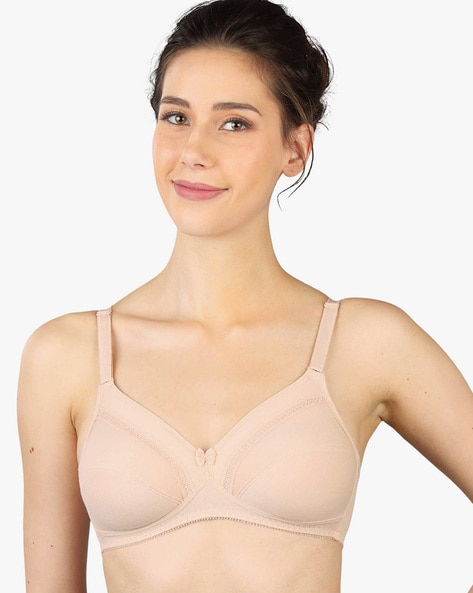 Full-Coverage T-shirt Bra with Lace Trim