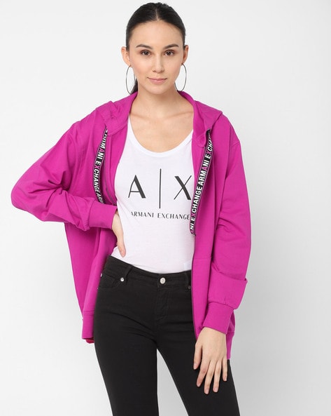 Buy Fuchsia Pink Sweatshirt & Hoodies for Women by ARMANI EXCHANGE Online |  