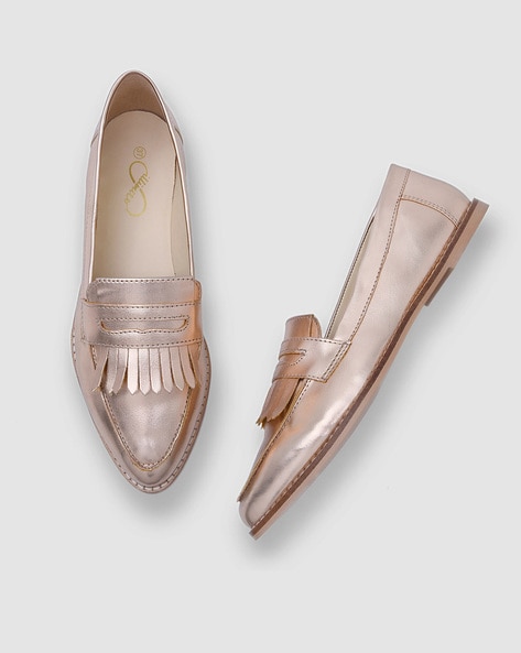 flat rose gold shoes