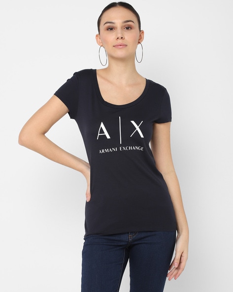 Buy Navy Tshirts for Women by ARMANI EXCHANGE Online 