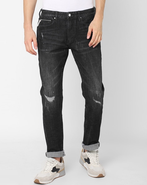 armani exchange distressed jeans