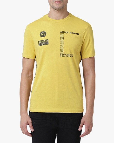 armani exchange yellow t shirt