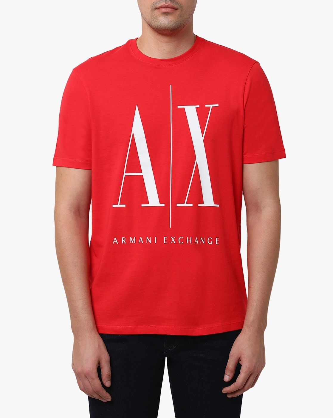 red armani shirt