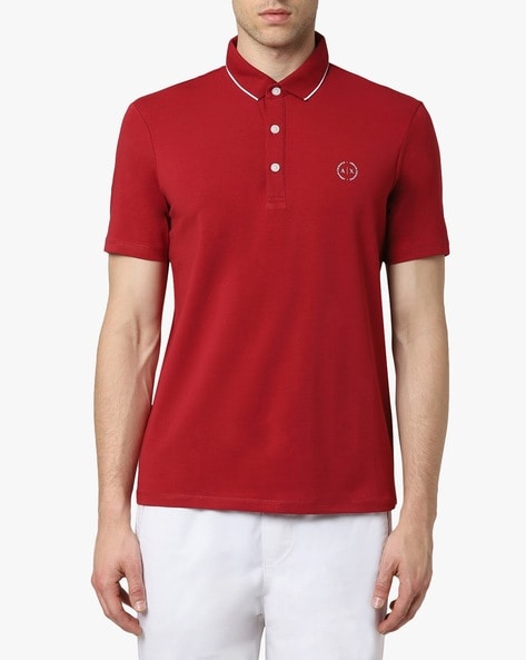 armani exchange red polo shirt