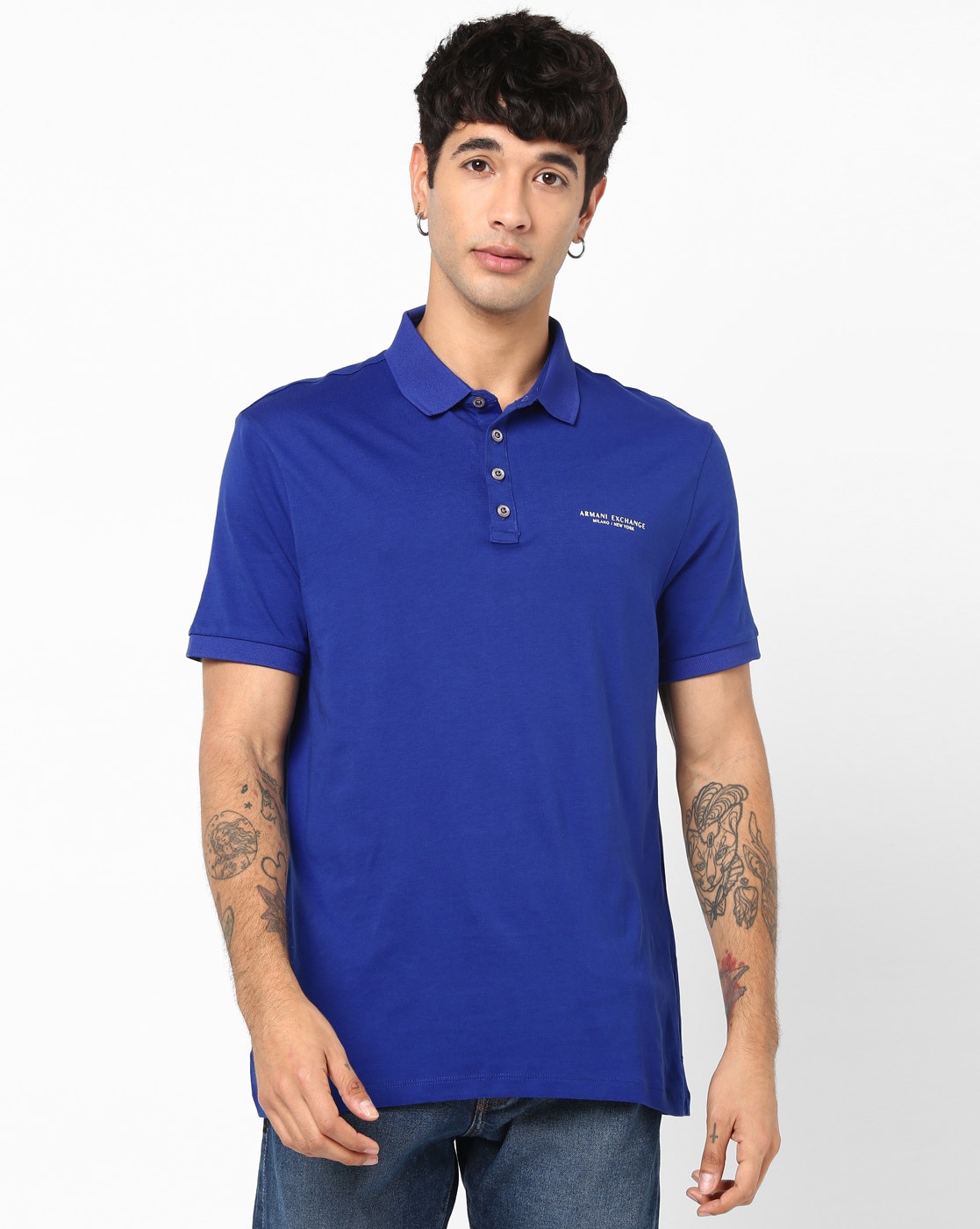 royal blue armani exchange shirt