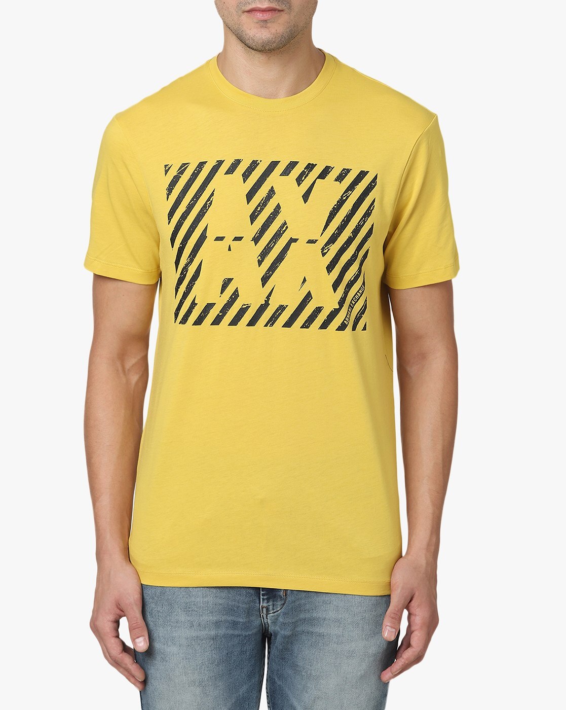 armani exchange yellow t shirt