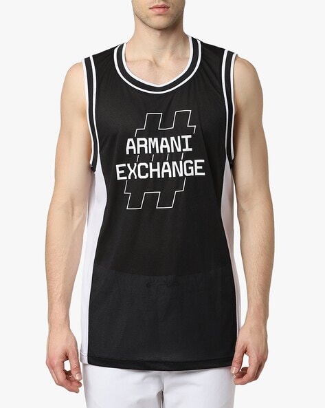 Mens Clothing T-shirts Sleeveless t-shirts Armani Cotton Emporio Vest Lounge T Shirt in Black for Men 