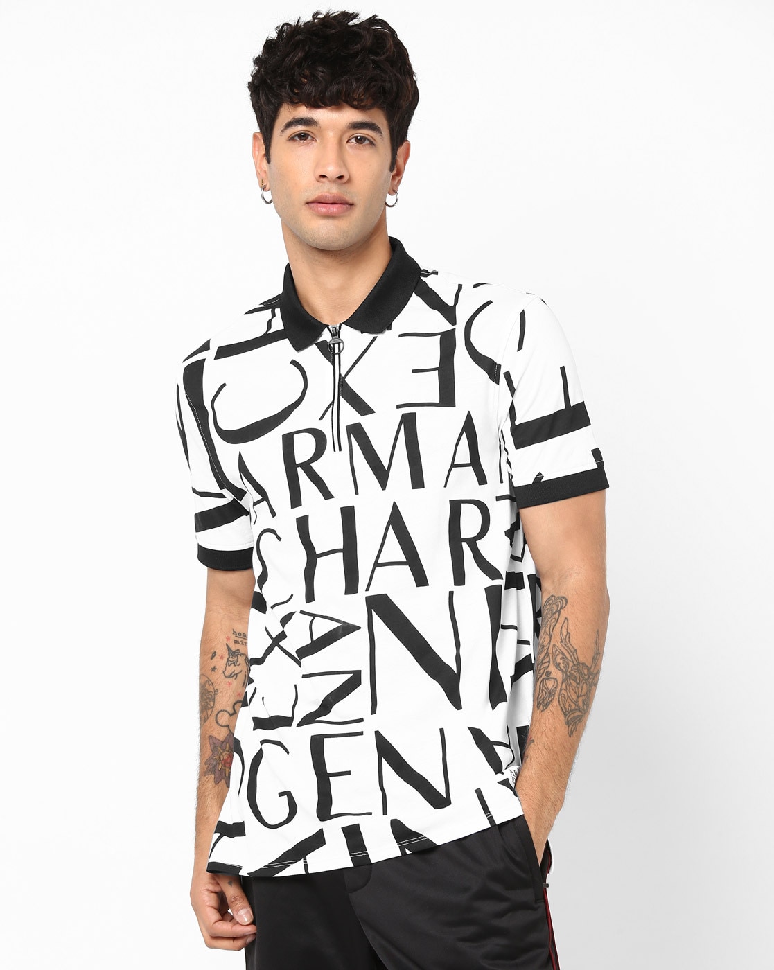 armani all over print polo