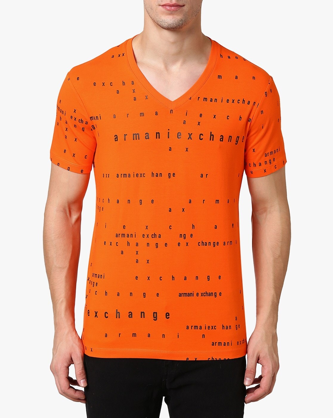 armani exchange orange t shirt