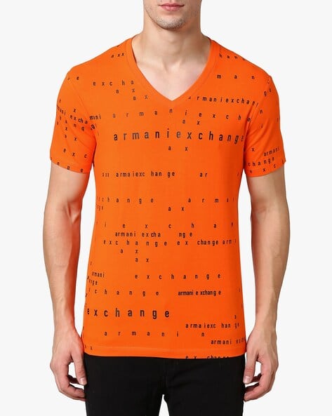 orange armani exchange shirt