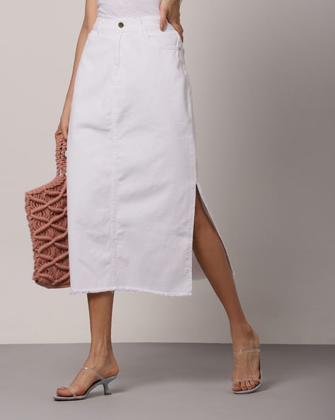 KATIES - Womens Skirts - Knee Length Seamed Denim Skirt | eBay