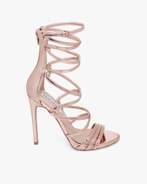 rose gold gladiator stilettos