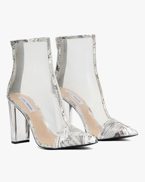 steve madden silver block heels