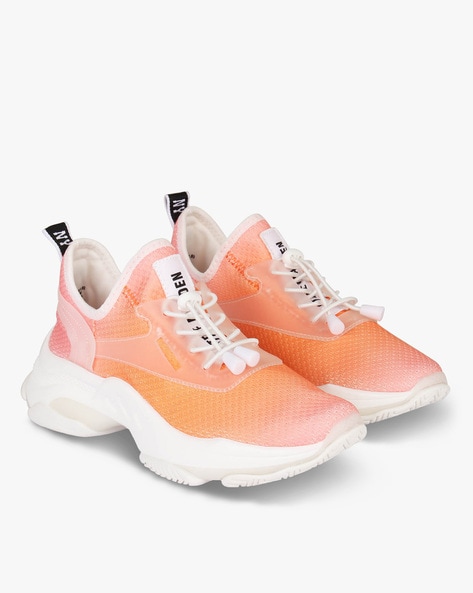 Steve Madden Women's White Orange Multi Color 'Gillah' Chunky Sneakers Size 10M
