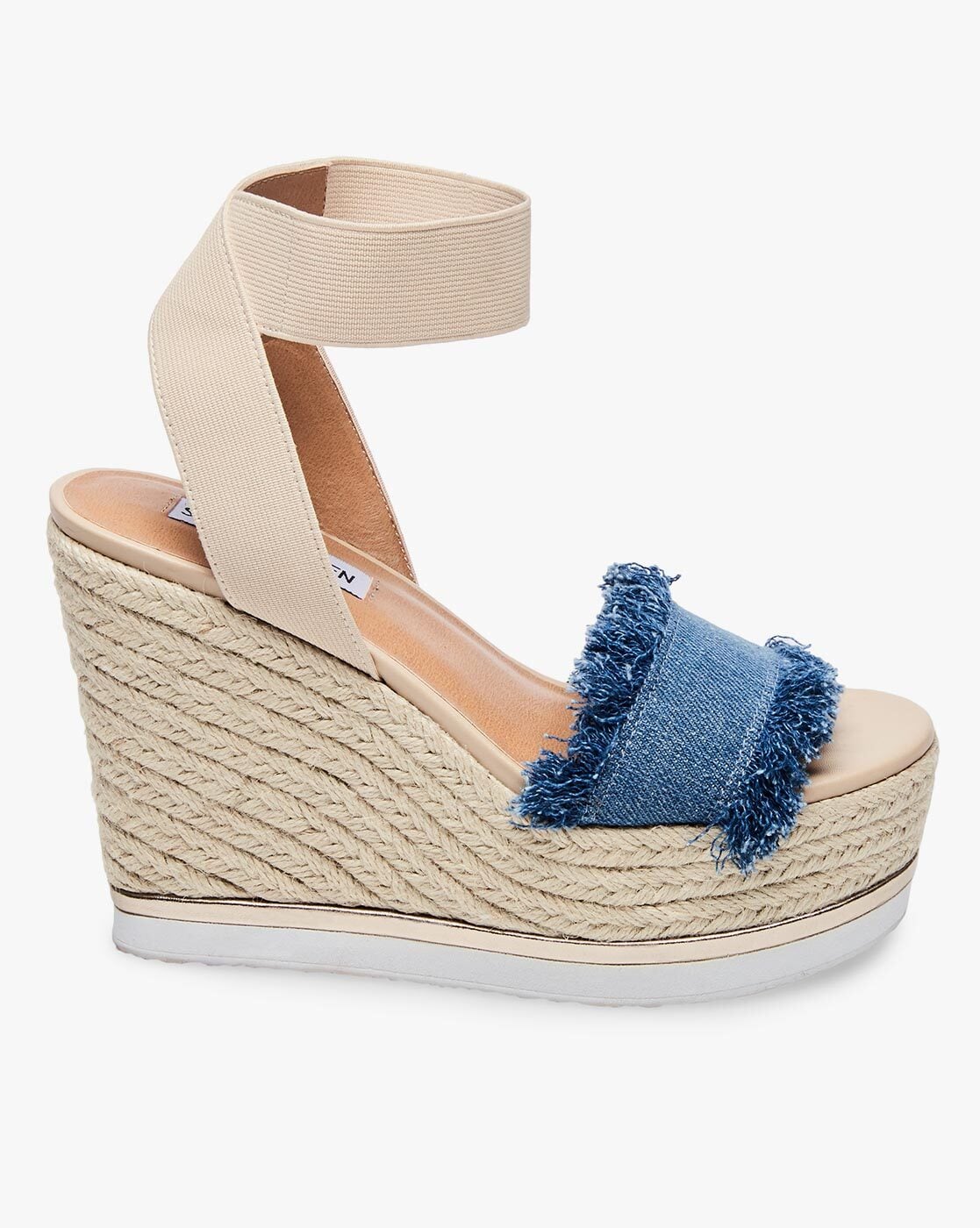 Buy Beige \u0026 Blue Heeled Sandals for 