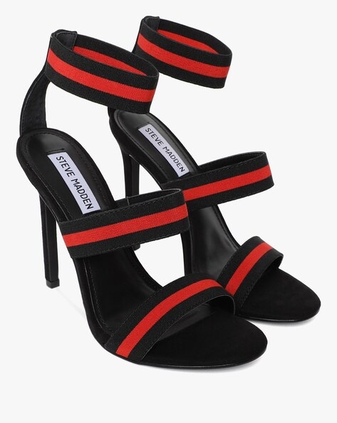 Buy Black \u0026 Red Heeled Sandals for 
