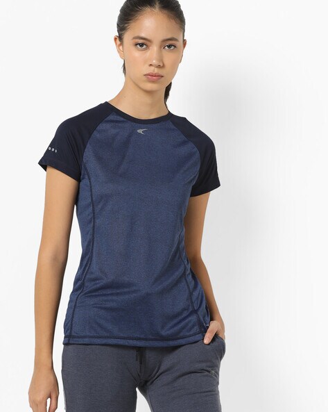 Heathered Panelled Crew-Neck T-shirt