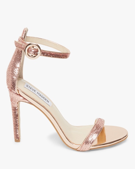 Buy Rose Gold Heeled Sandals for Women 