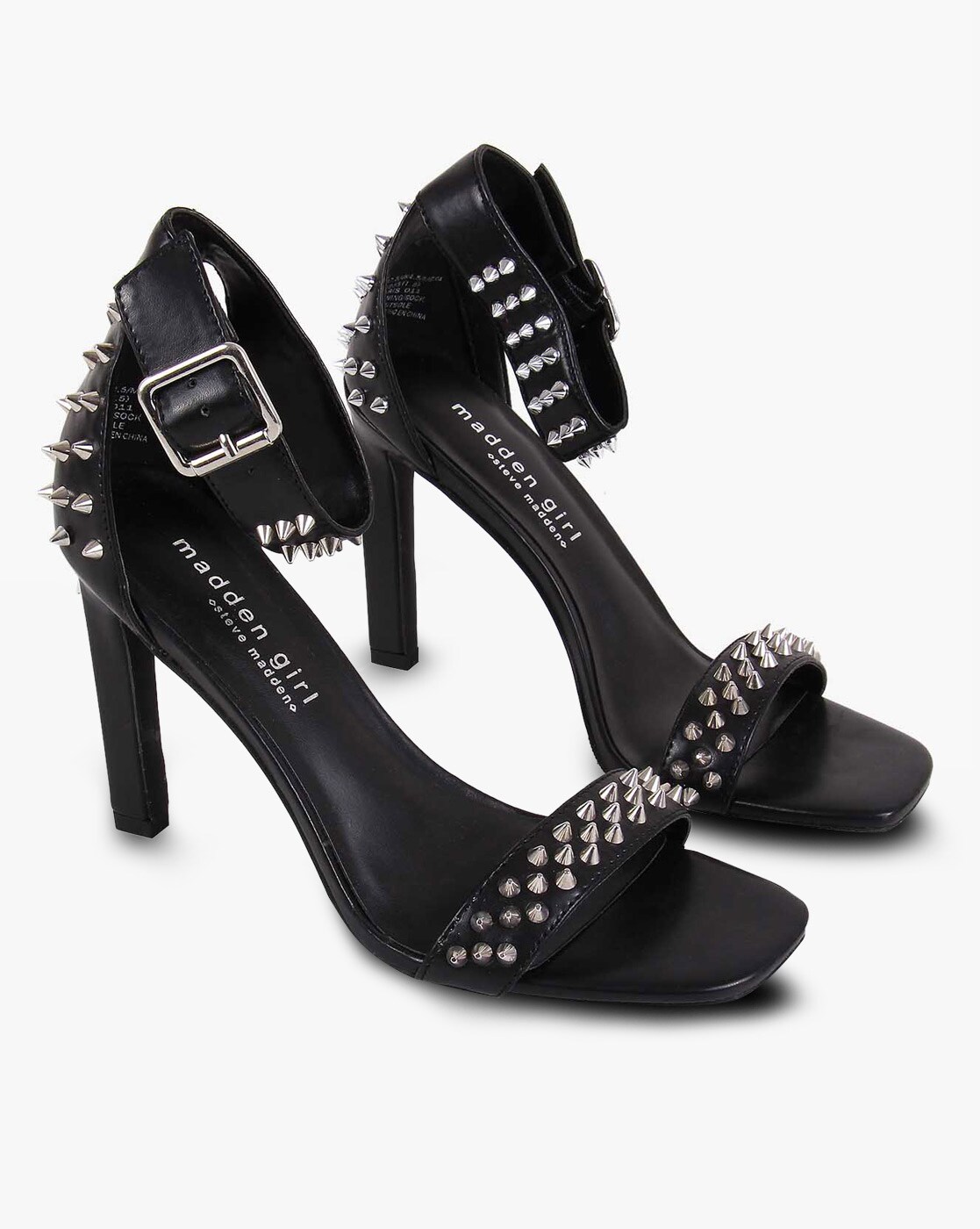 steve madden black studded heels