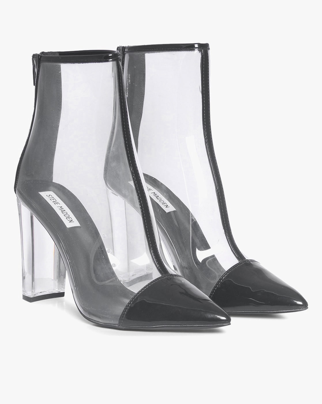 transparent mid heel shoes