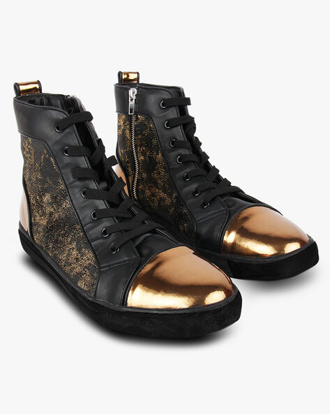 steve madden black and gold sneakers