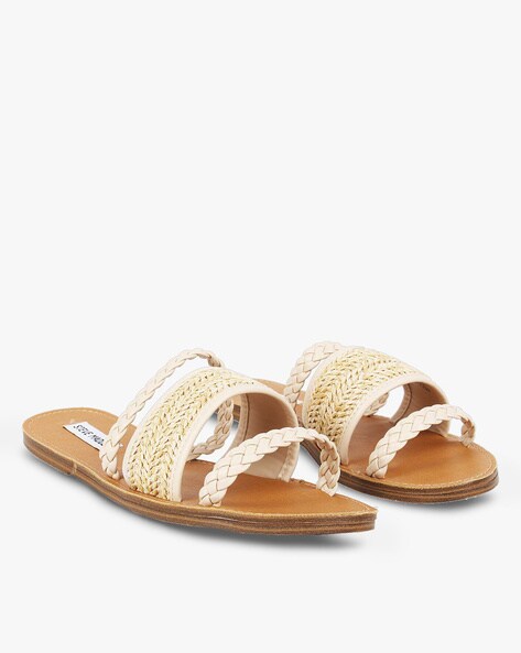 Buy Tan Leather Regular/Wide Fit Beach Sandals from Next India