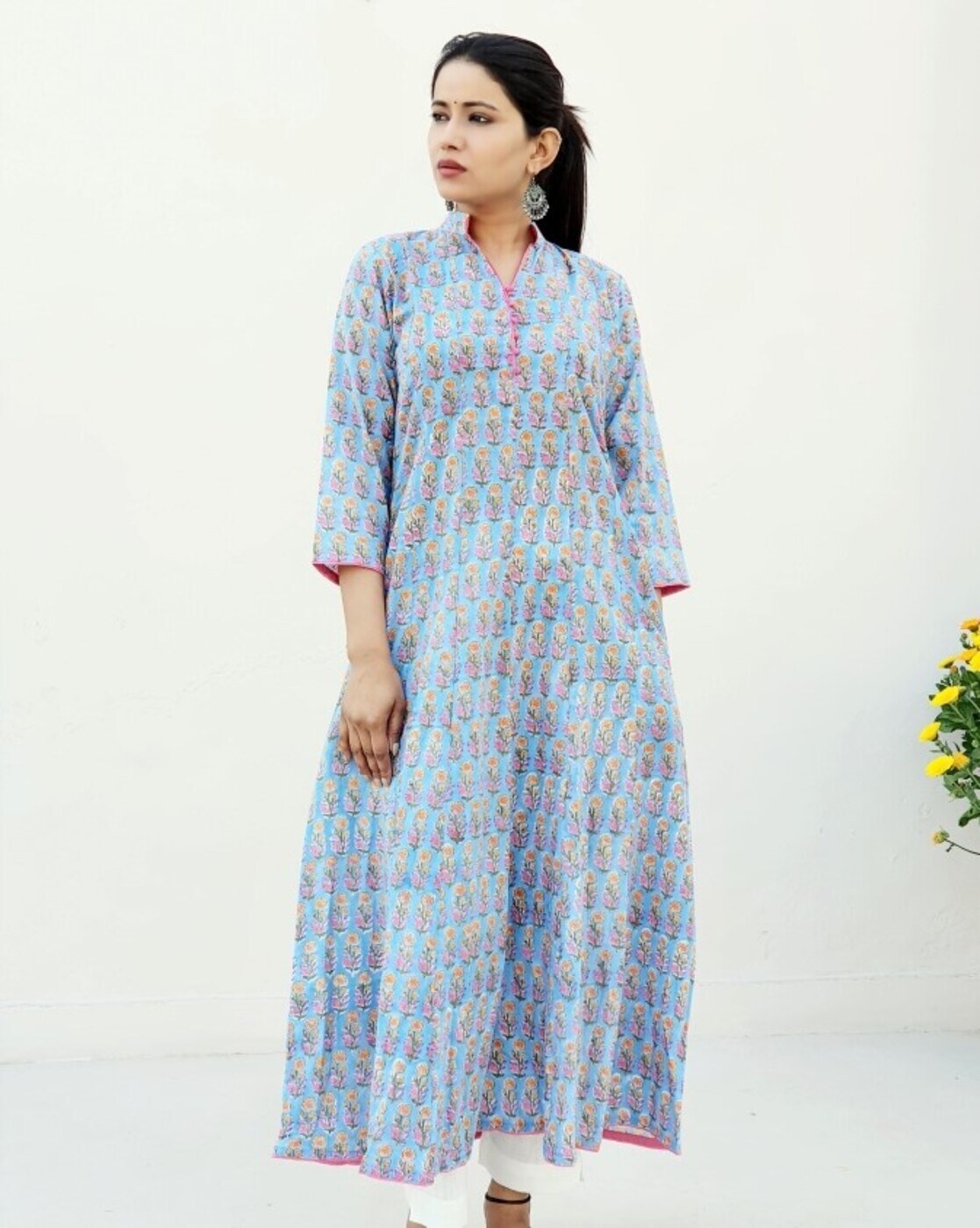 floral anarkali kurti