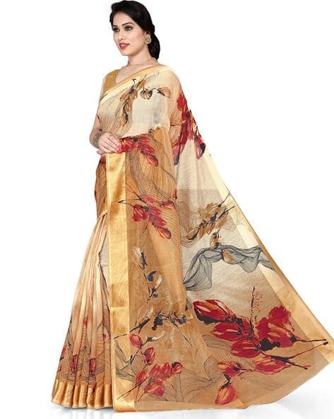 Floral Printed Saree (Image - 2)