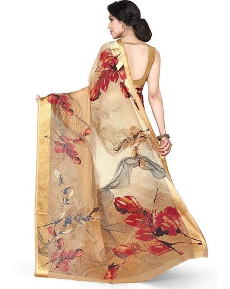 Floral Printed Saree (Image - 3)