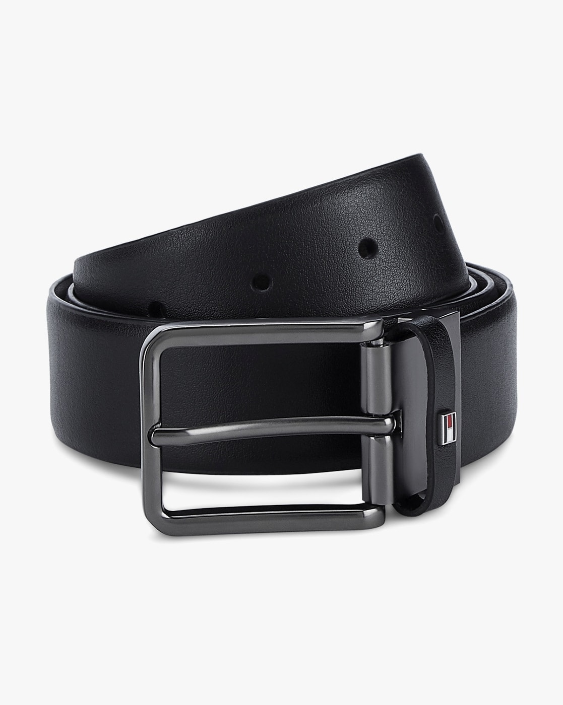 tommy hilfiger black leather belt