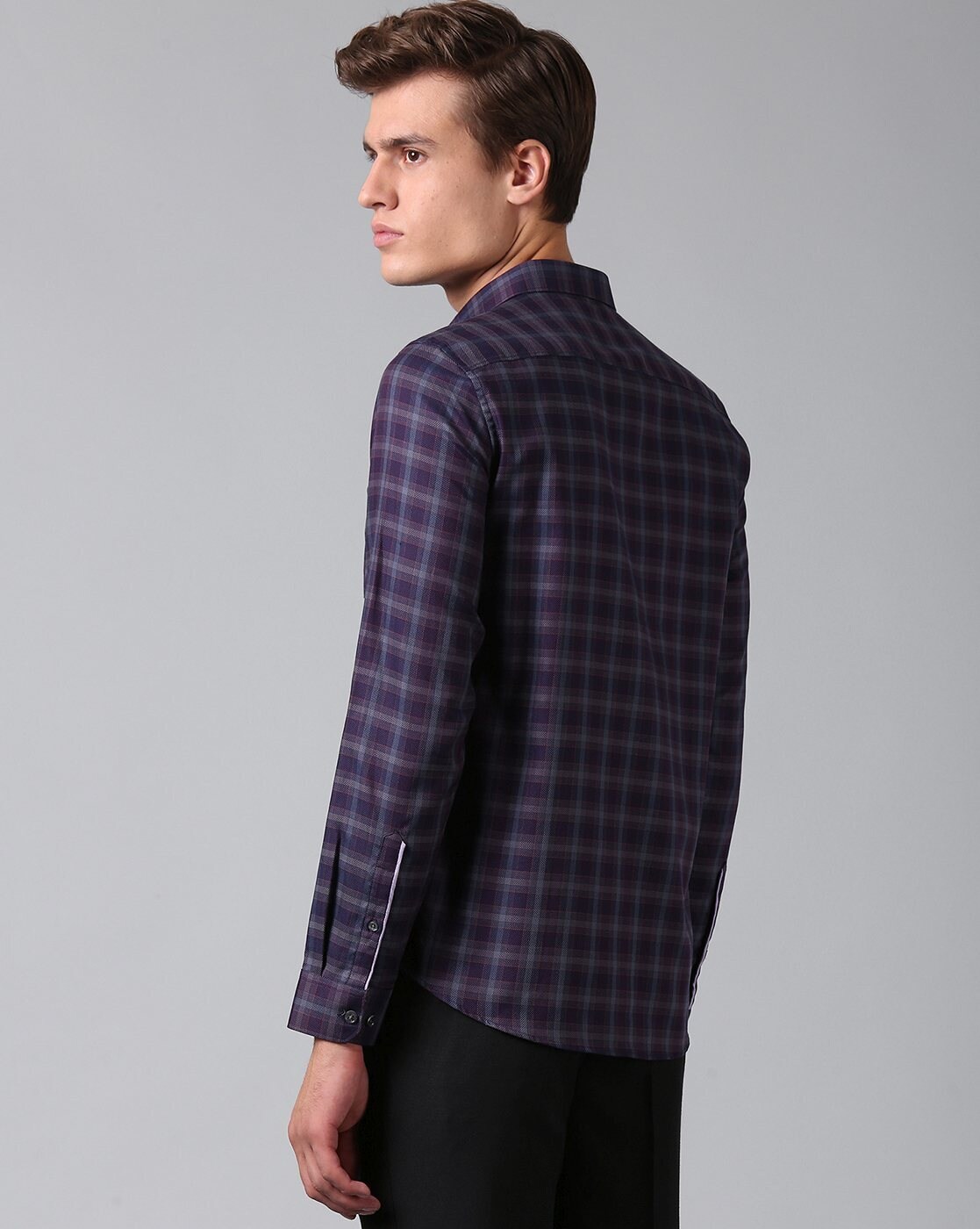 95％以上節約WOOL CHECK SHIRT サイズ1 PURPLE subculture シャツ | hh2.hu