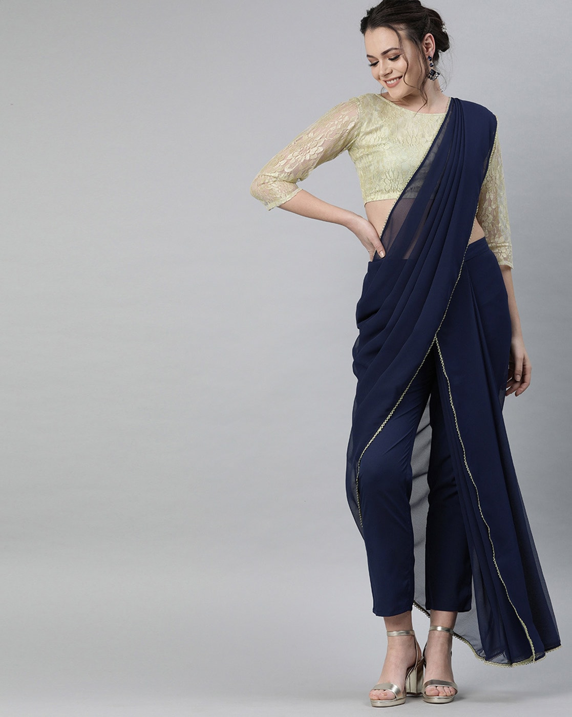 Pant style saree!!! Style with pant, trouser, legging, jeans. | Fashion  pants, Saree, Different styles