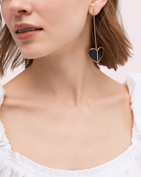 Buy KATE SPADE Heritage Spade Linear Drop Earrings | Gold-Toned & Black  Color Women | AJIO LUXE