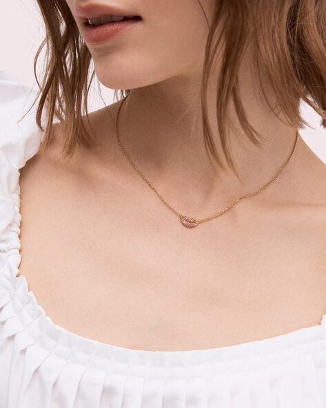 Buy KATE SPADE Pave Lip Mini Pendant | Rose Gold Color Women | AJIO LUXE