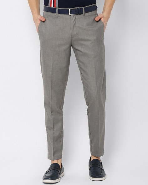 Buy Allen Solly Men Textured Slim Fit Trousers - Trousers for Men 22819912  | Myntra