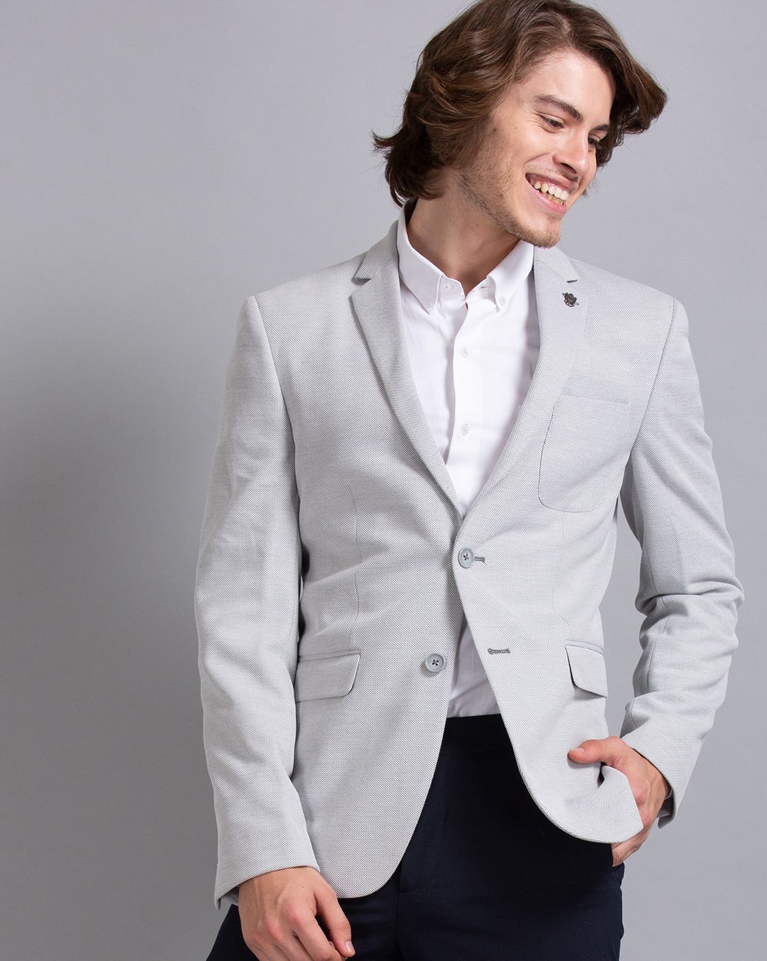 Blue grey online blazer