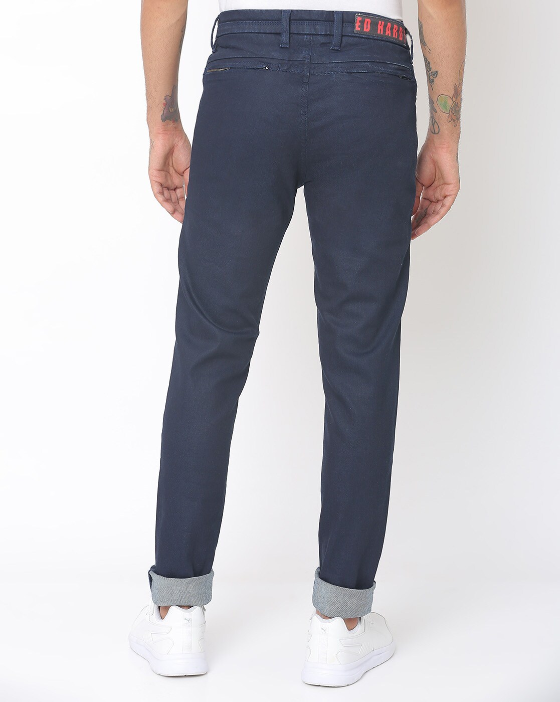 navy blue cotton jeans