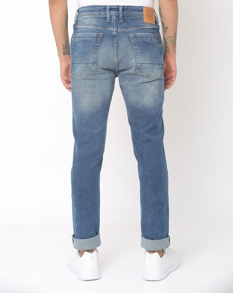 mid wash relaxed fit jeans