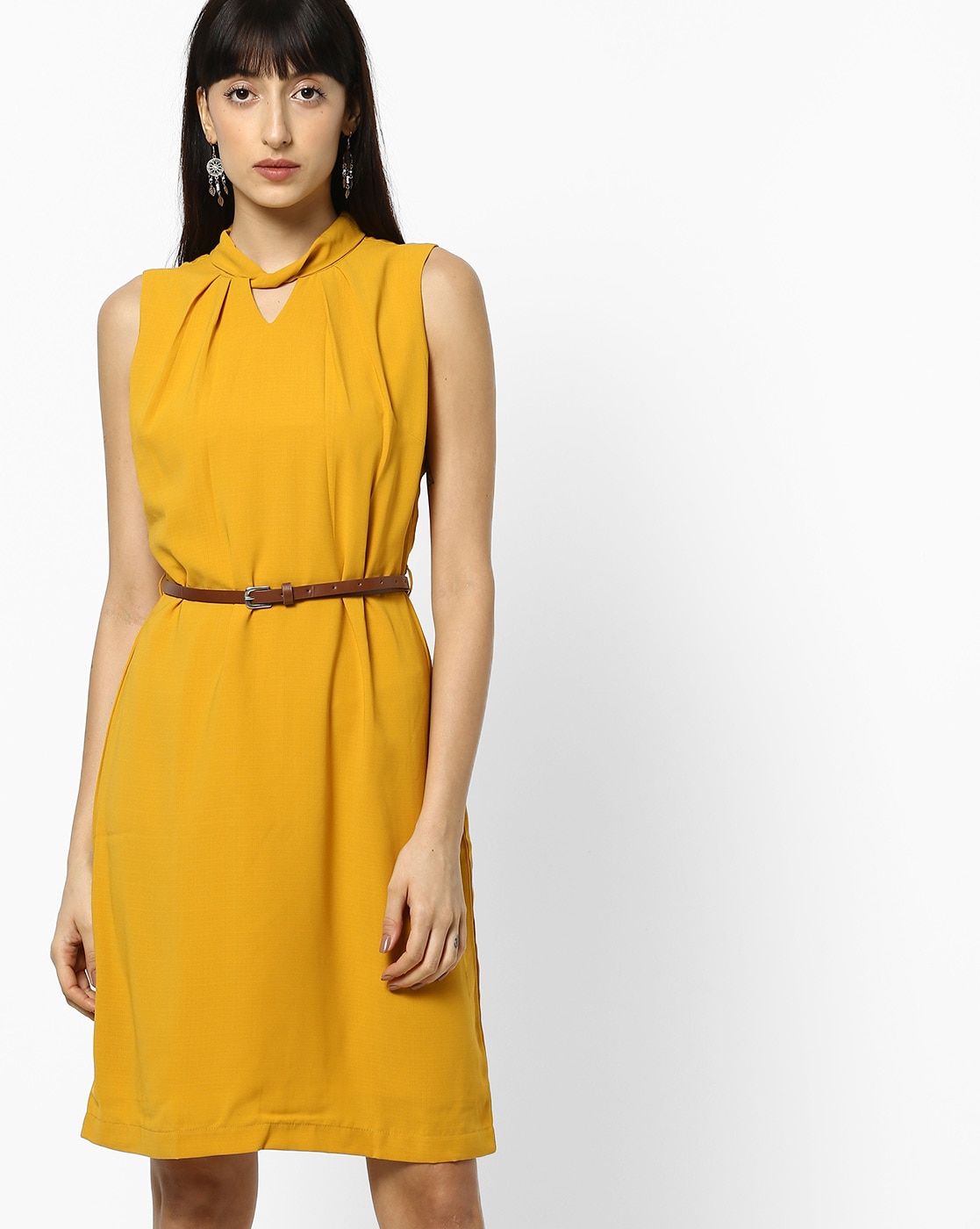 mustard one piece dress