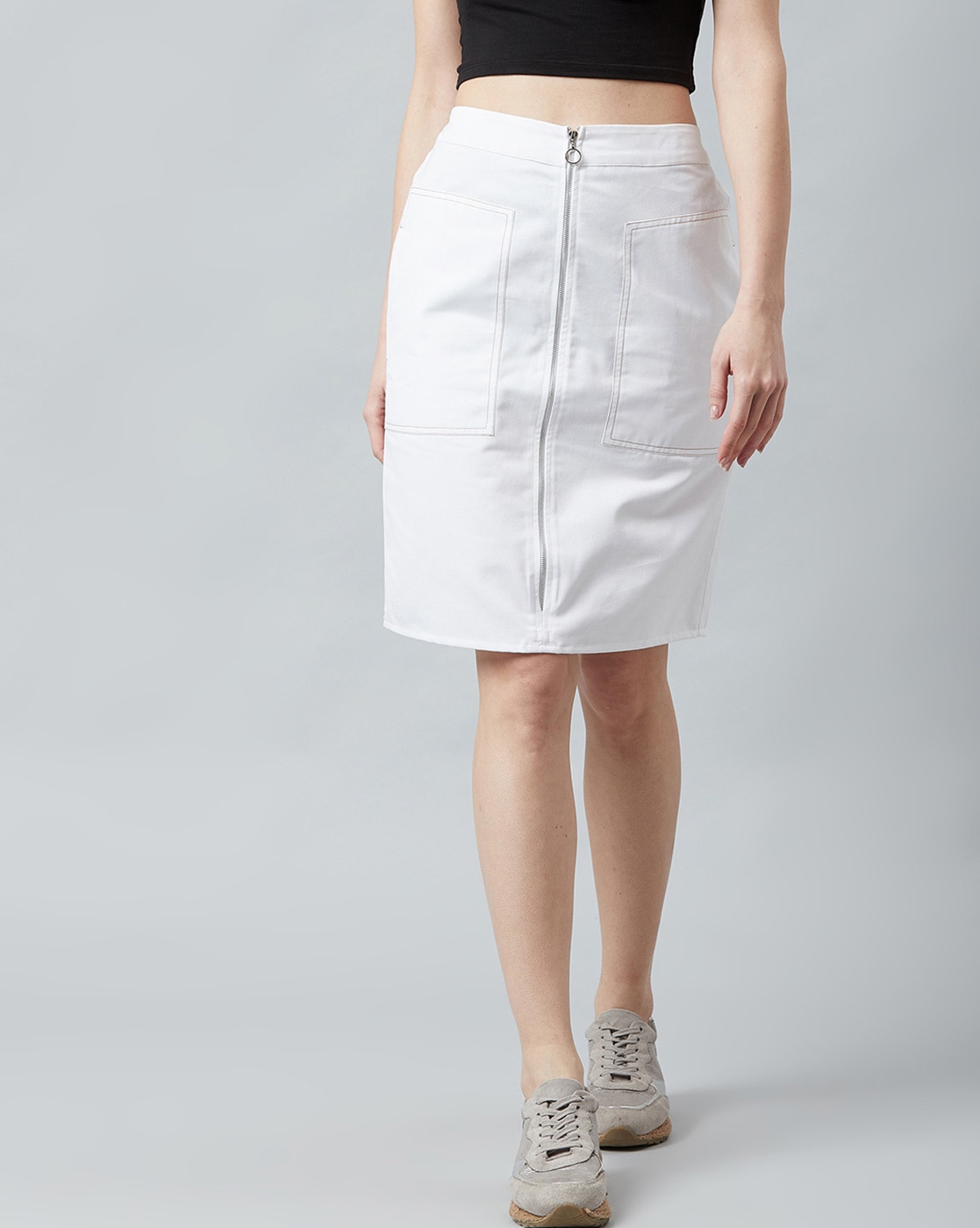 White Button Through Denim Skirt (3082661) | Daniel Hechter